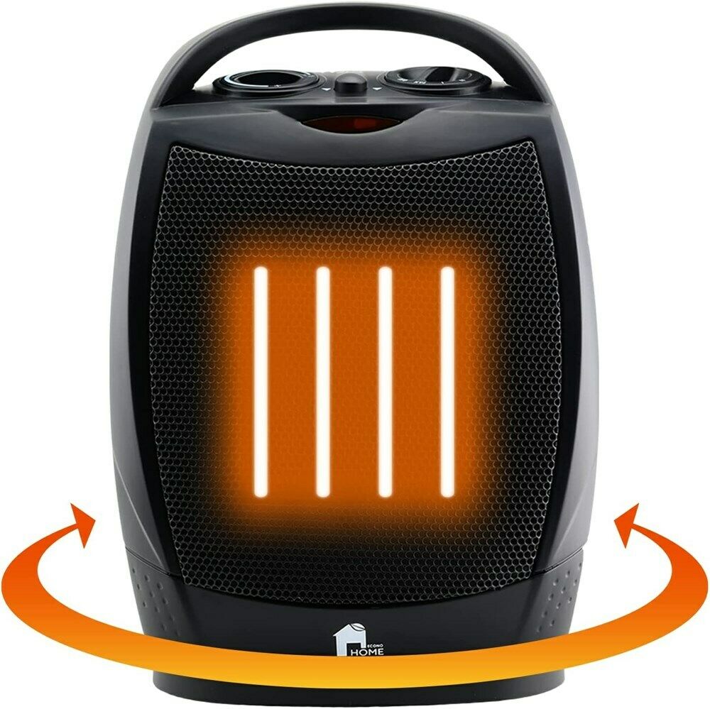 Royaleva Portable Electric Space Heater Super Quiet Oscillating Heater Fan Thermostat
