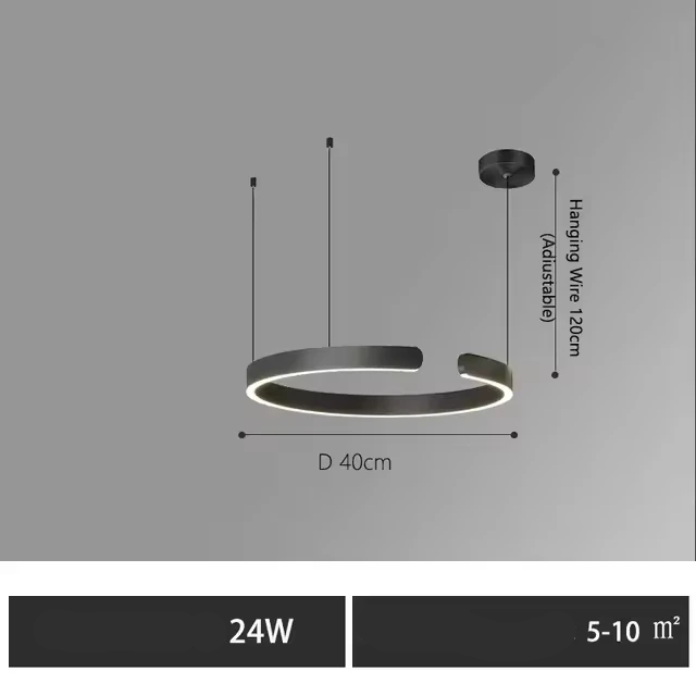 Rayvia Modern LED Pendant Light Round Design With Adjustable Brightness Warm White