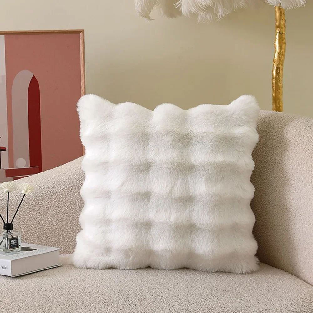 Lumora Luxe Faux Fur Cushion Cover With Plush Texture, Premium Home Decor for Sofa, Bed