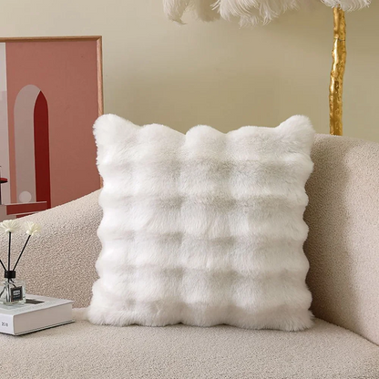 Lumora Luxe Faux Fur Cushion Cover With Plush Texture, Premium Home Decor for Sofa, Bed