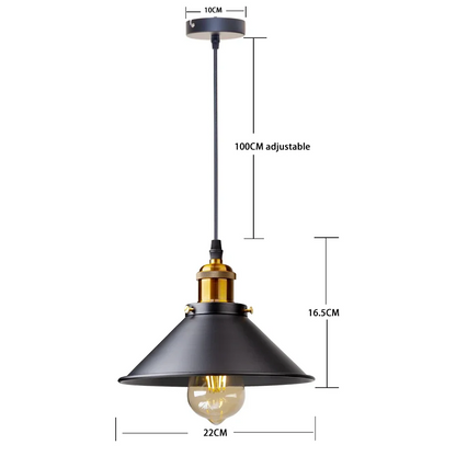 LuxRoyale Vintage Iron Pendant Lamp For Loft Spaces - Dimmable Edison Home Lighting