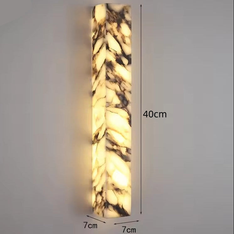 Royelux Marble & Aged Brass Wall Sconce | Modern Cloudstone 2-Light G9 Fixture