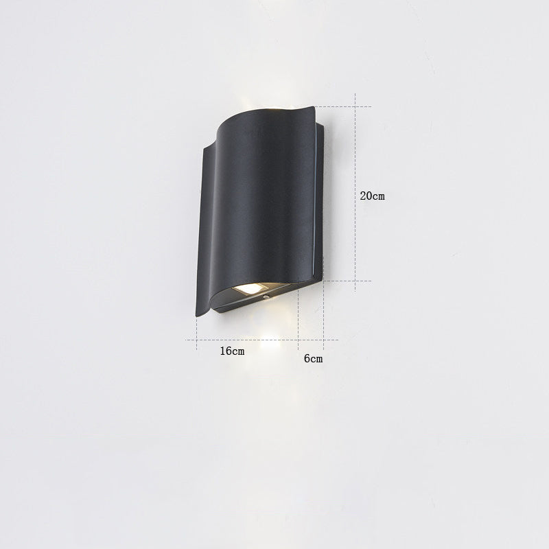 LuxRoyale Modern Outdoor Wall Sconce Black Up Down Light Fixture