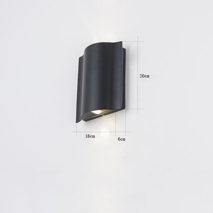 LuxRoyale Modern Outdoor Wall Sconce Black Up Down Light Fixture