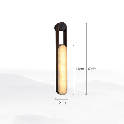 LuxRoyale Minimalist Alabaster Wall Sconce - Elegant Stone Glow LED Lighting Fixture