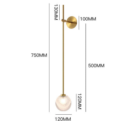 RoyaleGlow Modern Black & Gold Wall Sconce with Bubble Glass Globe