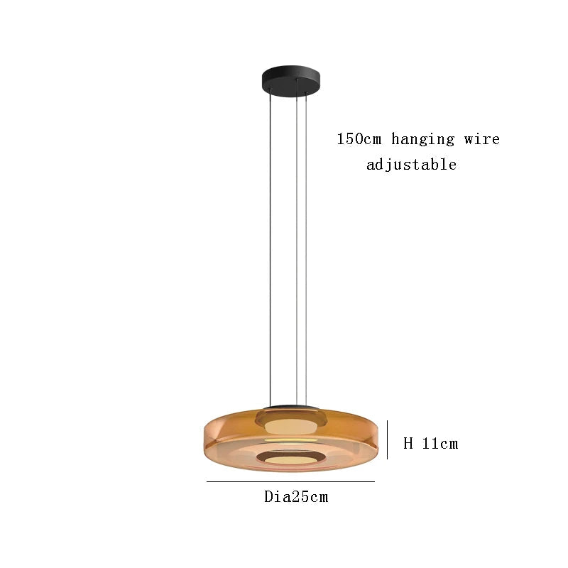 Lumora Glass Pendant Light Modern Bauhaus Inspired Ceiling Fixture For Kitchen, Living Room