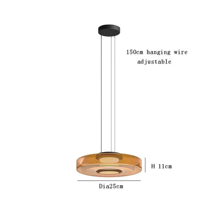 Lumora Glass Pendant Light Modern Bauhaus Inspired Ceiling Fixture For Kitchen, Living Room