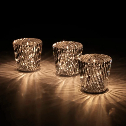 LuxRoyale Crystal Diamond Accent Lamp Rechargeable LED Tabletop Decor