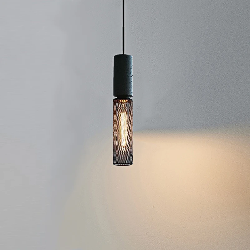 LuxRoyale Industrial Style Pendant Light for Cyber Loft, Vintage Charm, Mesh Cage Shade, Dimmable Edison Bulb