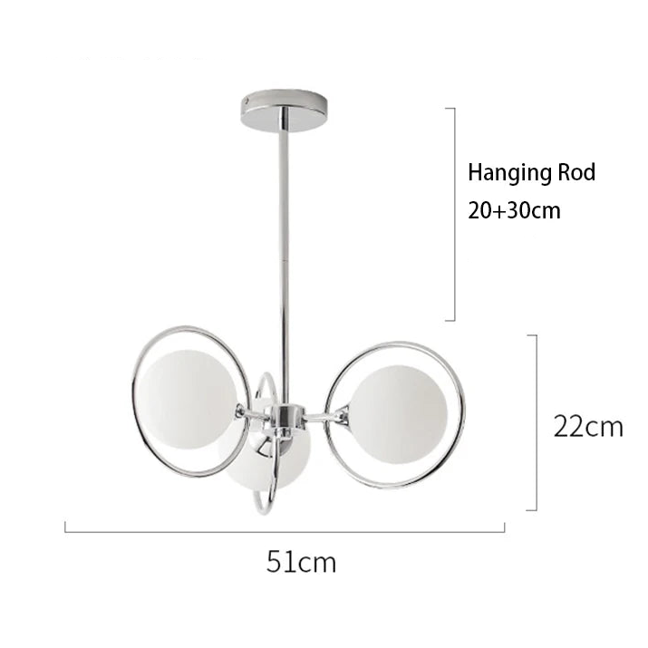 Royelux Modern Glass Globe Chandelier-Ceiling Light Fixture