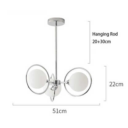 Royelux Modern Glass Globe Chandelier-Ceiling Light Fixture