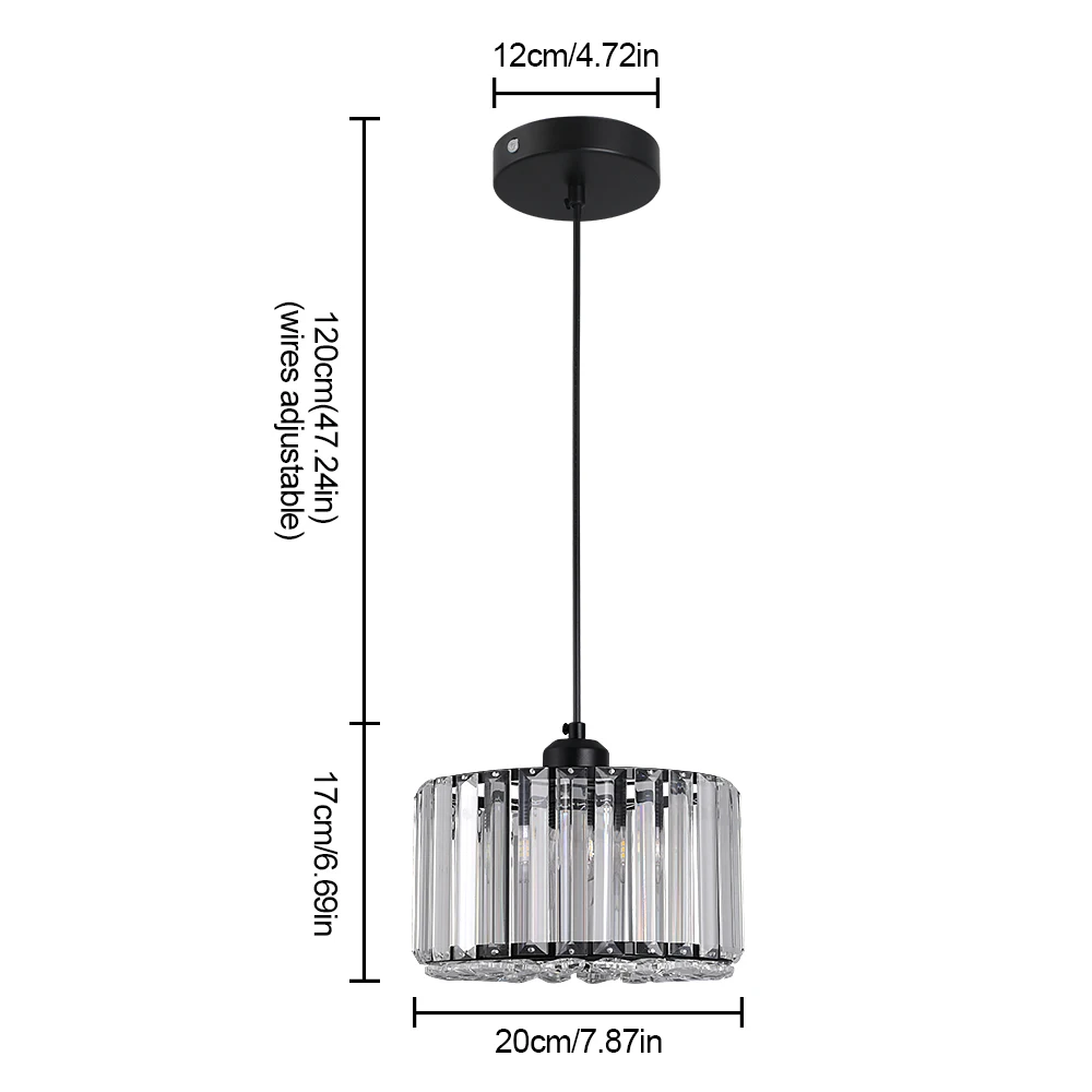 LuxRoyale Round Crystal Chandelier Pendant Light for Dining Room or Foyer