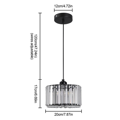 LuxRoyale Round Crystal Chandelier Pendant Light for Dining Room or Foyer