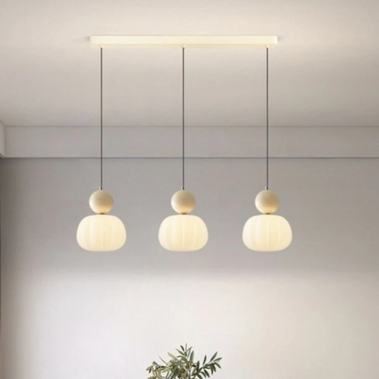 RoyaleGlow Cream Bauhaus Style Art Deco Glass Pendant Light for Modern Spaces