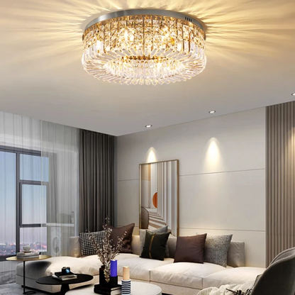 RoyaleGlow Luxury Crystal Ring Chandelier for Living Room & Dining Room Lighting