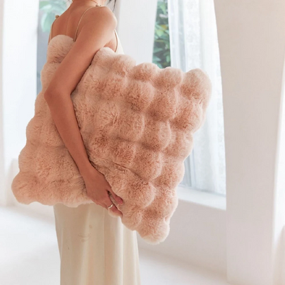 Lumora Luxe Faux Fur Cushion Cover With Plush Texture, Premium Home Decor for Sofa, Bed