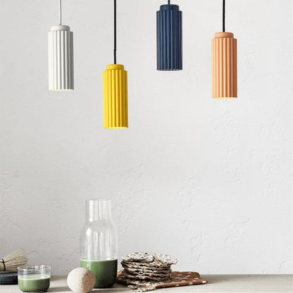Royelux Fluted Matte White Pendant Light for Kitchen Island