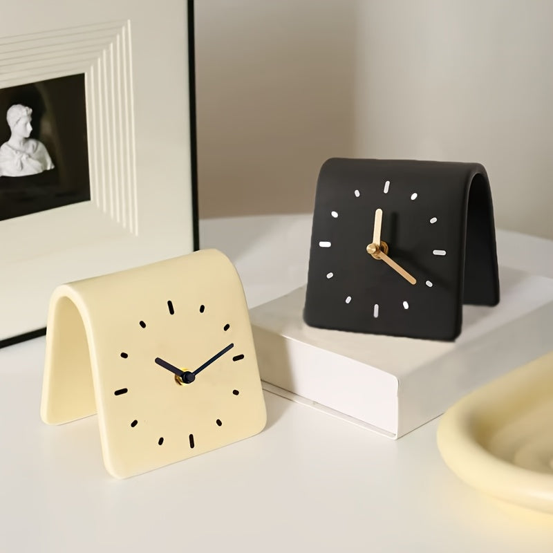 Rayvia Silent Ceramic Desk Clock - Modern Nordic Home Office Tabletop Clock