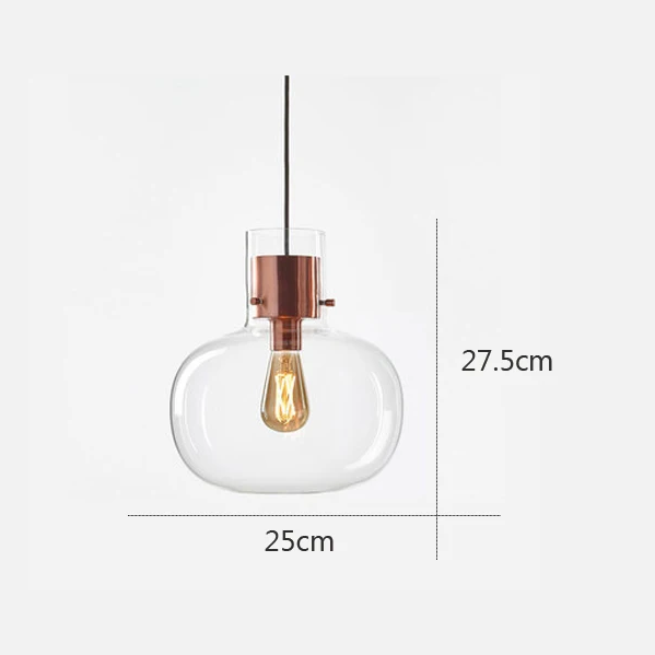 Royelux Modern Nordic Glass Globe Pendant Light - Kitchen Island & Dining Room Hanging Lamp
