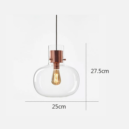 Royelux Modern Nordic Glass Globe Pendant Light - Kitchen Island & Dining Room Hanging Lamp