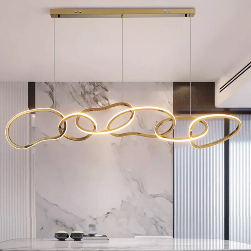 Royelux Modern LED Ring Chandelier Pendant Light for Living Dining Room