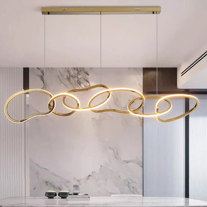 Royelux Modern LED Ring Chandelier Pendant Light for Living Dining Room