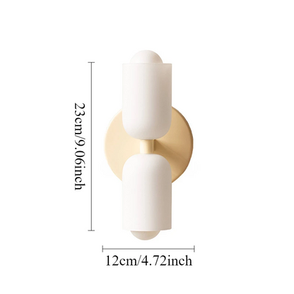 RoyaleGlow Double Head Wall Sconce - Vintage Glass Wall Light for Bedside, Dining & Hallway