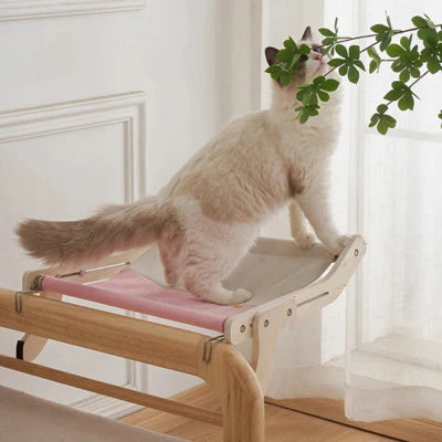 Royaleva Wooden Cat Hammock Bed - Stylish Elevated Lounger