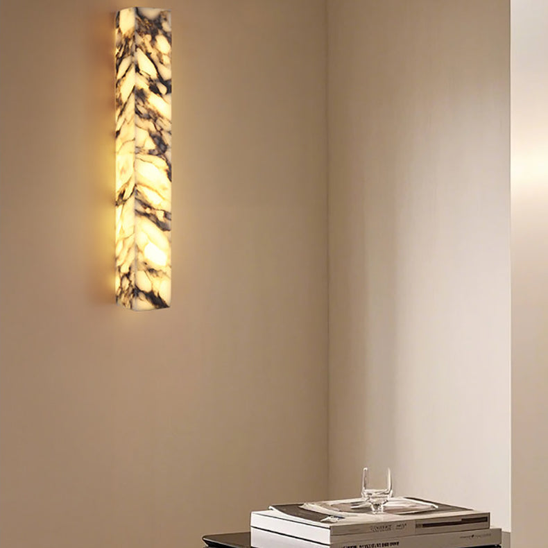 Royelux Marble & Aged Brass Wall Sconce | Modern Cloudstone 2-Light G9 Fixture