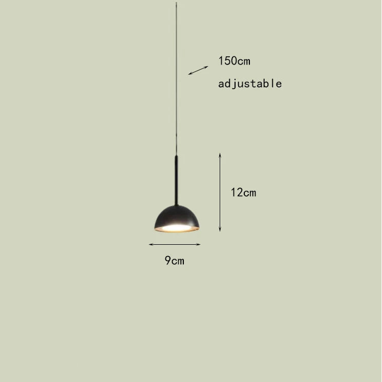Lumora Modern Geometric Black LED Pendant Light, Warm 3000K Lamp for Dining Spaces