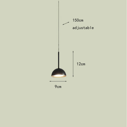 Lumora Modern Geometric Black LED Pendant Light, Warm 3000K Lamp for Dining Spaces