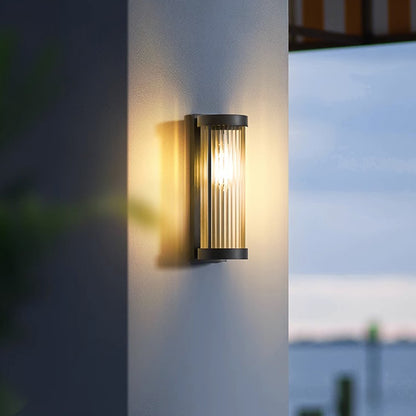 Royelux Solar Outdoor Vintage Ribbed IP65 Wall Sconce Light Fixture