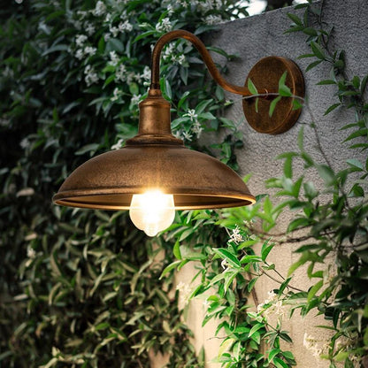 Royelux Vintage Farmhouse Gooseneck Outdoor Barn Light-Bronze Industrial Wall Sconce