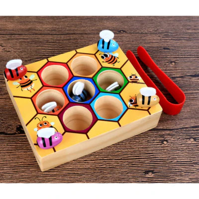 RoyaleGlow Wooden Beehive Montessori Game for Kids