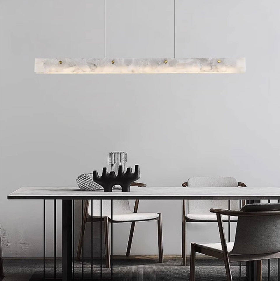 Royelux Modern Marble Linear Chandelier for Kitchen Island & Dining Room