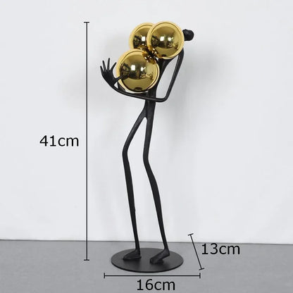 Royelux Modern Abstract Metal & Gold Sphere Sculpture - Elegant Home Decor Figurine