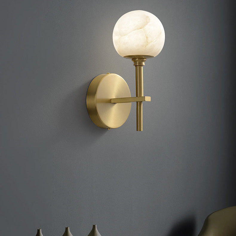 RoyaleGlow Copper Marble Wall Sconce Luxury Up & Down LED Wall Light
