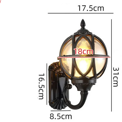 RoyaleGlow Bronze Outdoor Wall Sconce - Vintage Style Porch Light with Clear Glass Shade