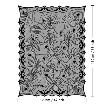 Lumora Halloween Lace Spider Web Skull Tablecloth Rectangular Party Decoration