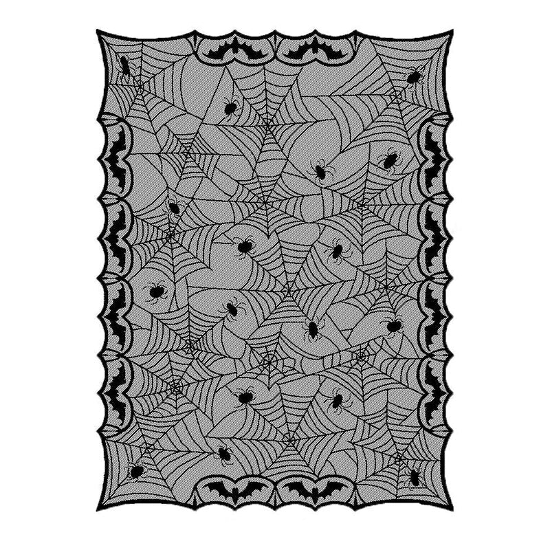 1 pcs of Halloween lace tablecloth spider web skull pattern rectangular shape for party decoration haunted house pumpkin design 8
