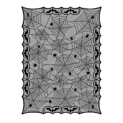 1 pcs of Halloween lace tablecloth spider web skull pattern rectangular shape for party decoration haunted house pumpkin design 8