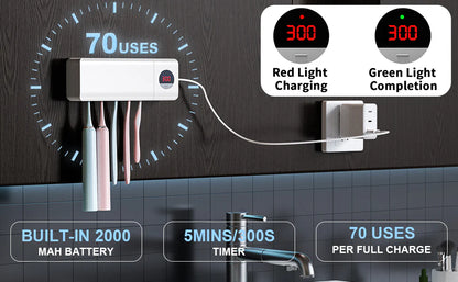 Luxora Antibacterial Toothbrush Sanitizer Holder UV Light