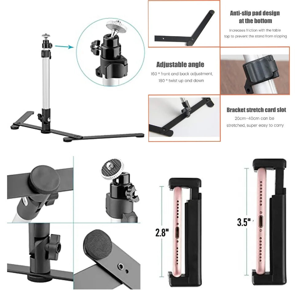 Royaleva Ring Light Tripod Stand With Phone Holder 47 Inch