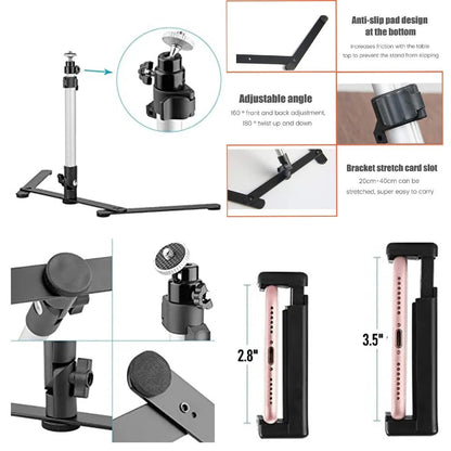 Royaleva Ring Light Tripod Stand With Phone Holder 47 Inch