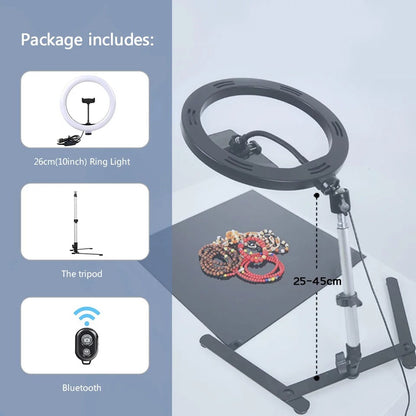 Royaleva Ring Light Tripod Stand With Phone Holder 47 Inch