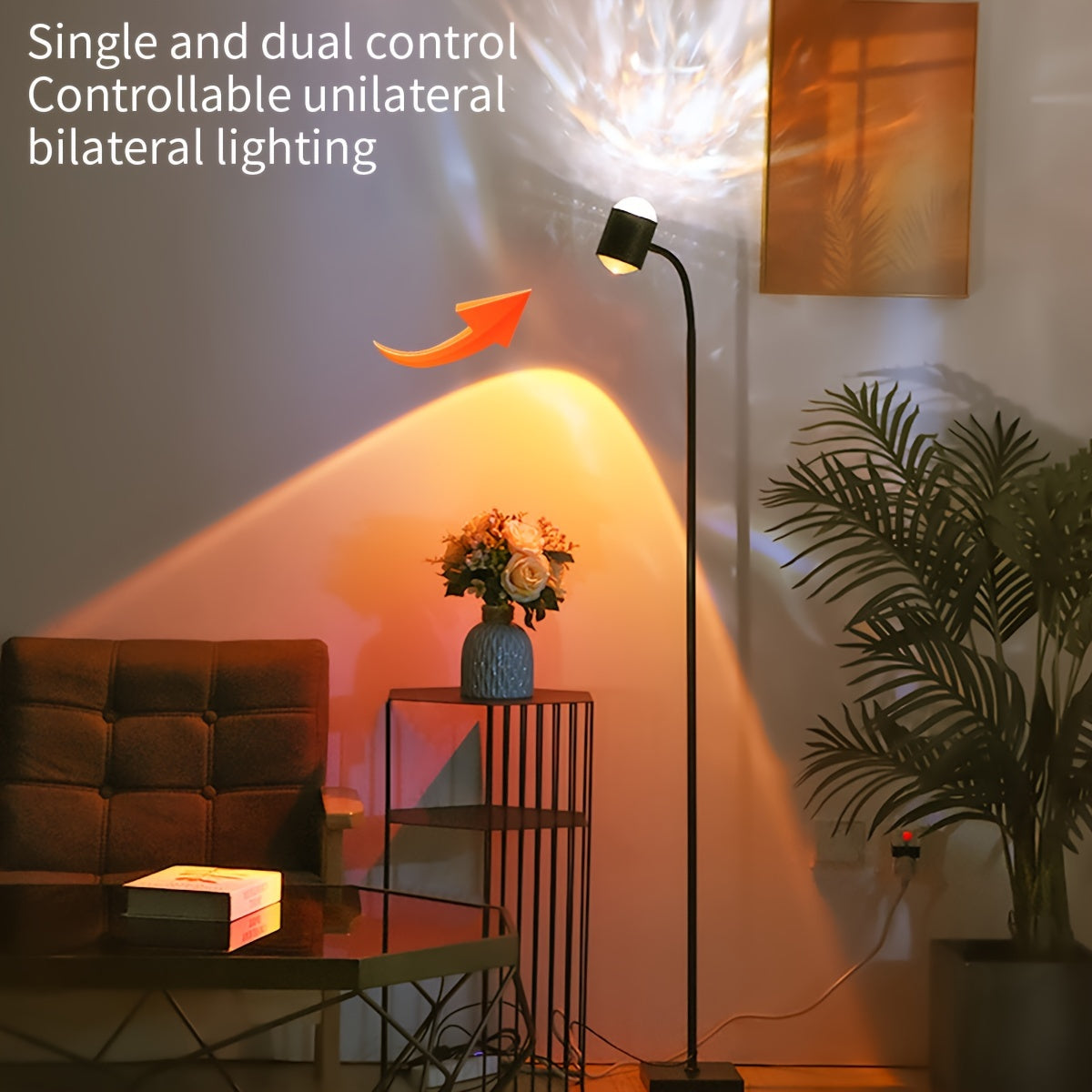 Transform Your Space with the 360° Adjustable Double-Headed Water Ripple Floor Lamp - Default Title
