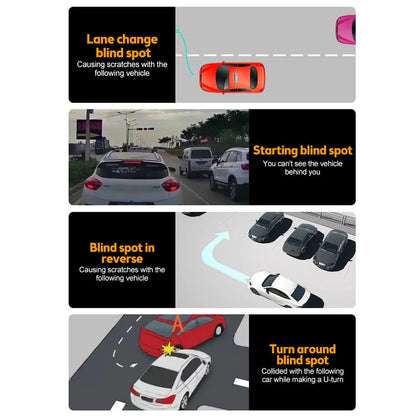 RoyaleGlow Car Convex Blind Spot Mirror 360° Adjustable View