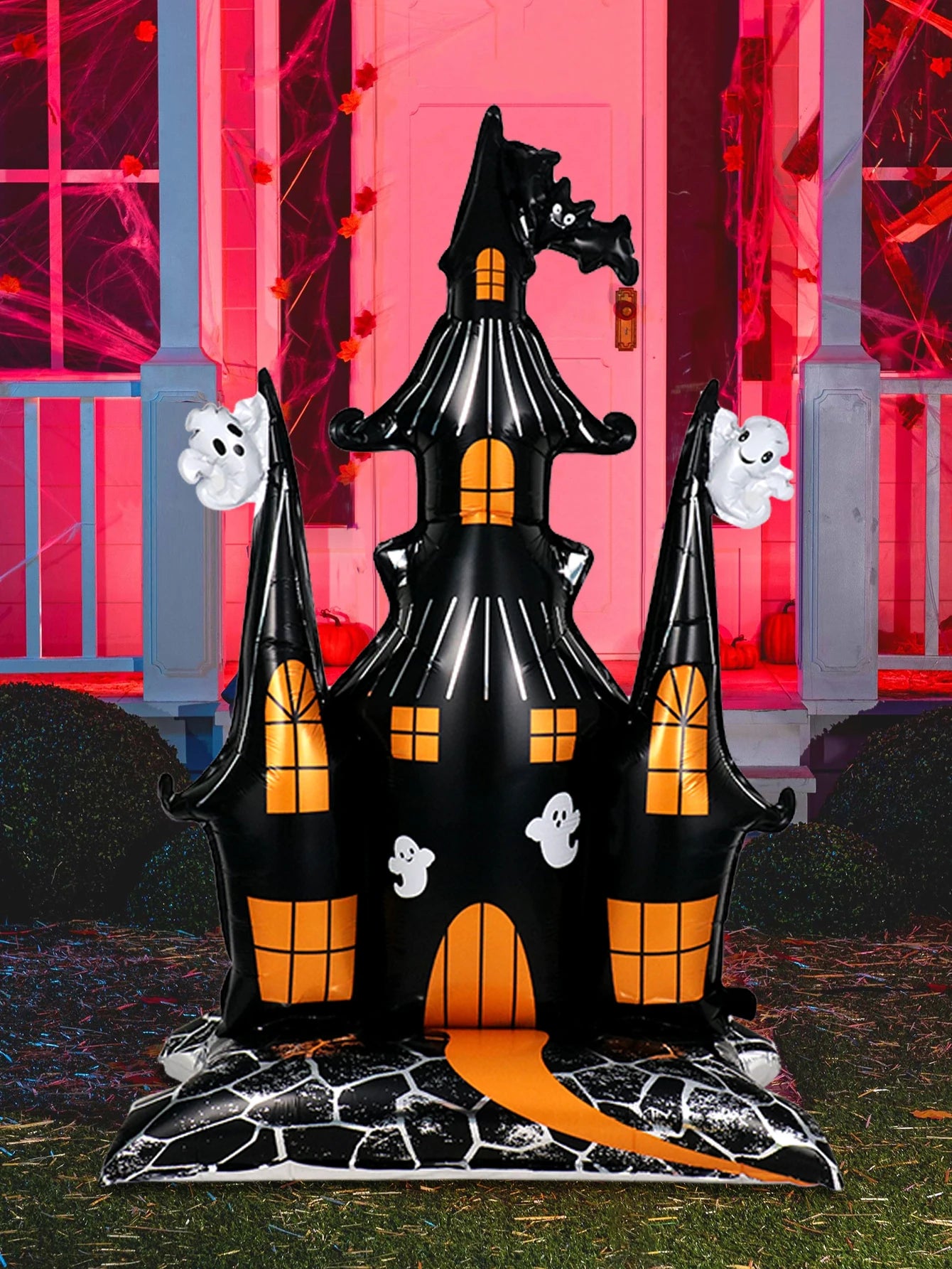 1pc Halloween 58-inch super-large haunted house castle standing aluminum foil balloon, horror Halloween, haunted house party 3