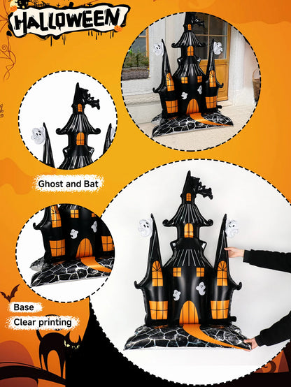 1pc Halloween 58-inch super-large haunted house castle standing aluminum foil balloon, horror Halloween, haunted house party 5